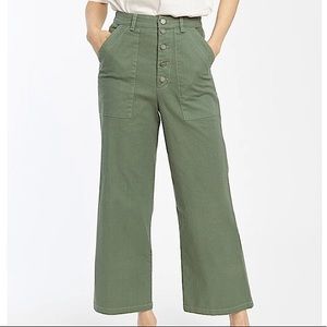 NWT CAPULET high rise wide leg cropped Lottie jeans Moss/green MED new with tags